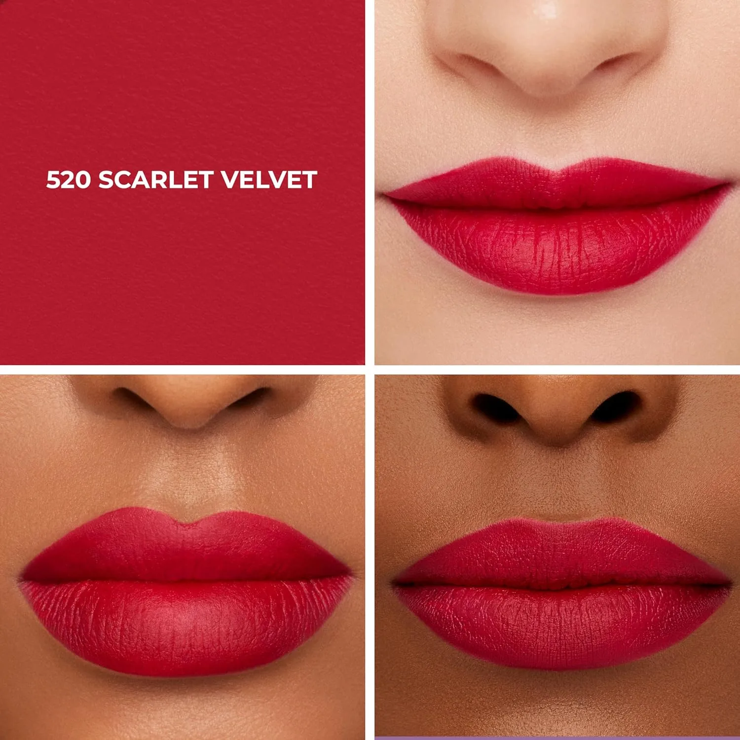 Laura Mercier Caviar Smoothing Matte помада, 16-часовое увлажнение, стойкое покрытие, насыщенный цвет, устойчива к смазыванию и переносу, с гиалуроновой кислотой и витамином E, 520 Scarlet Velvet — фото 3