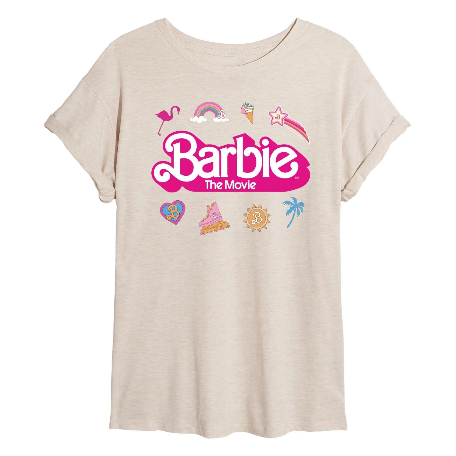 

Детская струящаяся футболка Barbie The Movie Icons Barbie, бежевый