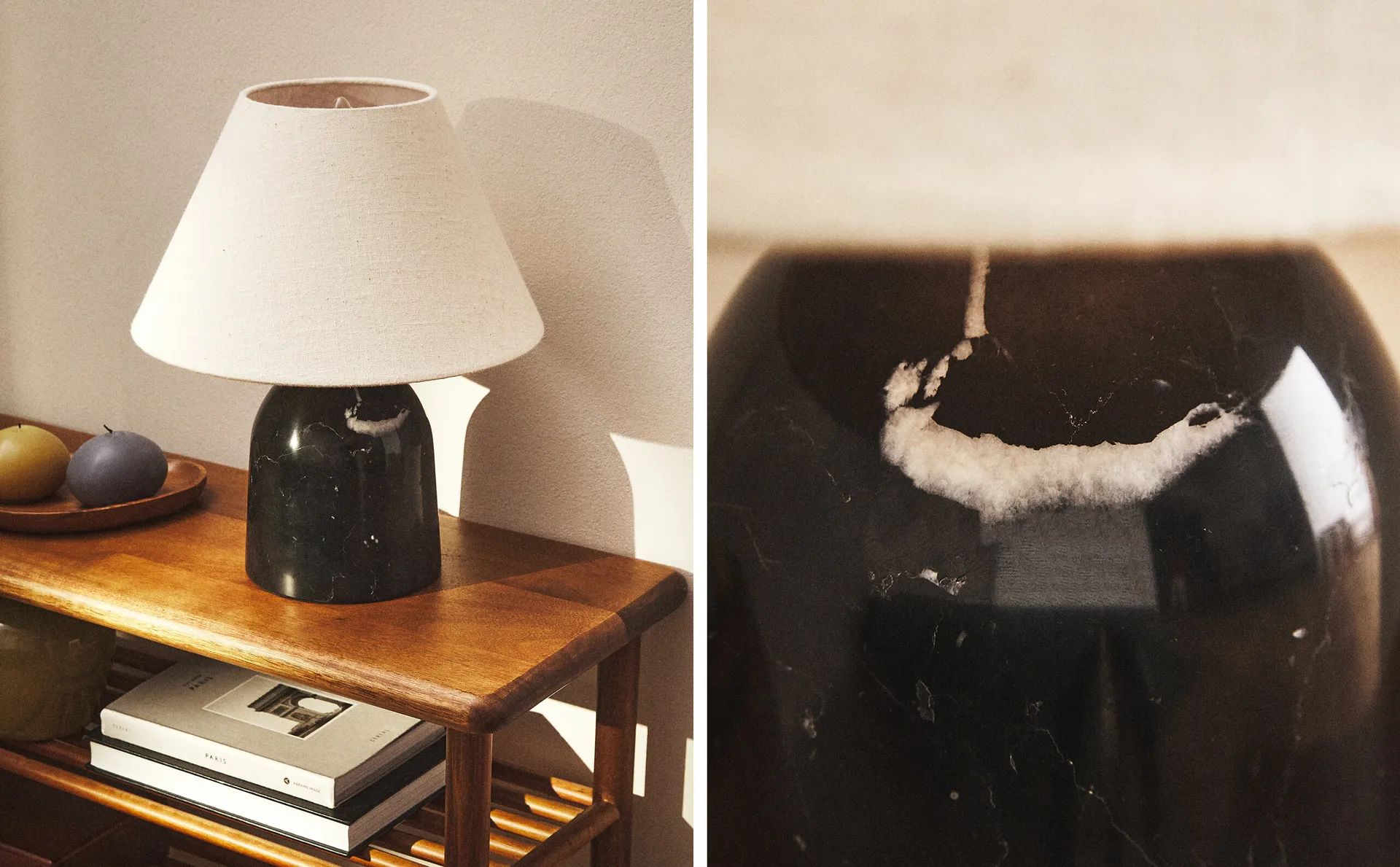 

Мраморная настольная лампа Zara Home, черный