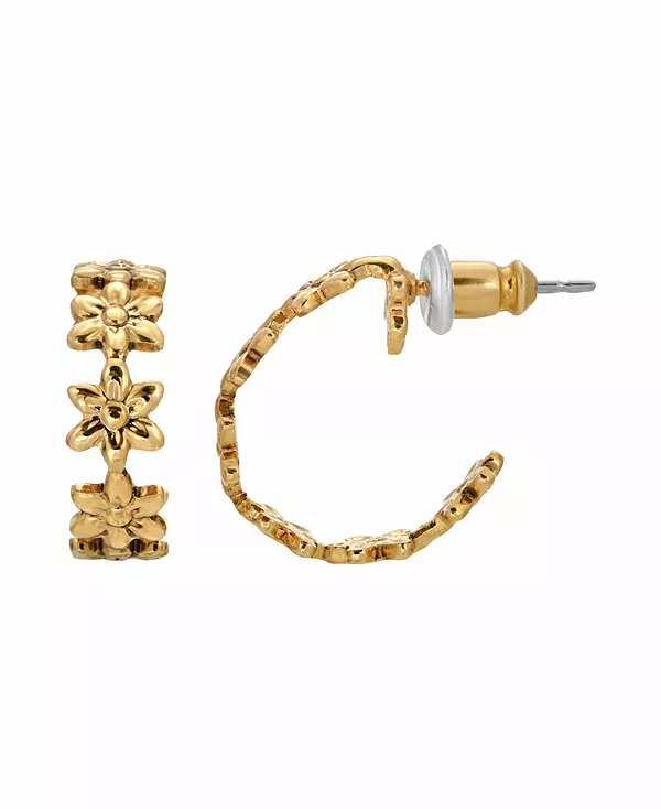 

Женские миниатюрные серьги-кольца 2028, gold-tone