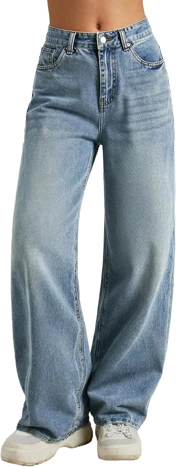 

Женские джинсы baggy с высокой талией, свободного кроя, широкие EMMIOL