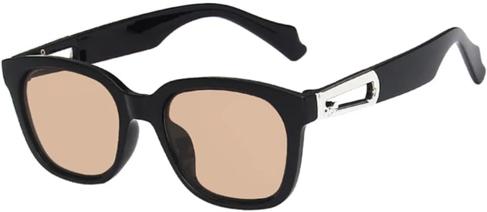 

Модные ретро-солнцезащитные очки небольшого размера для женщин и мужчин с пряжкой, для активного отдыха и путешествий, с защитой от УФ-излучения UV400 VVTWSSW, Black Tea