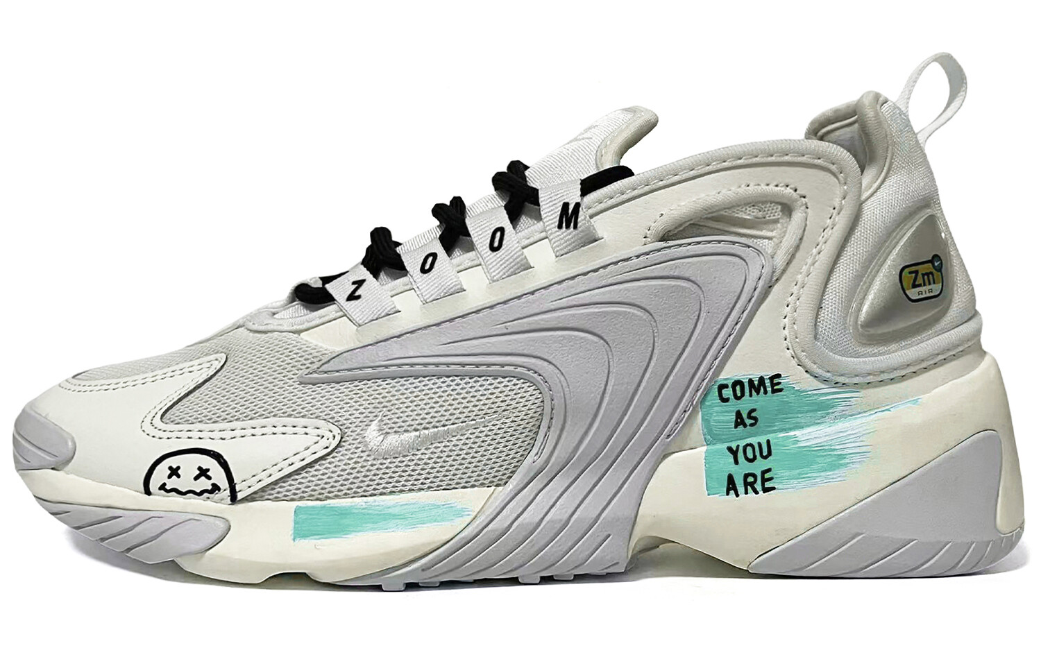 

Кроссовки Nike Zoom 2K Chunky Sneakers Women's Low-top Black/white/gray, цвет Off White