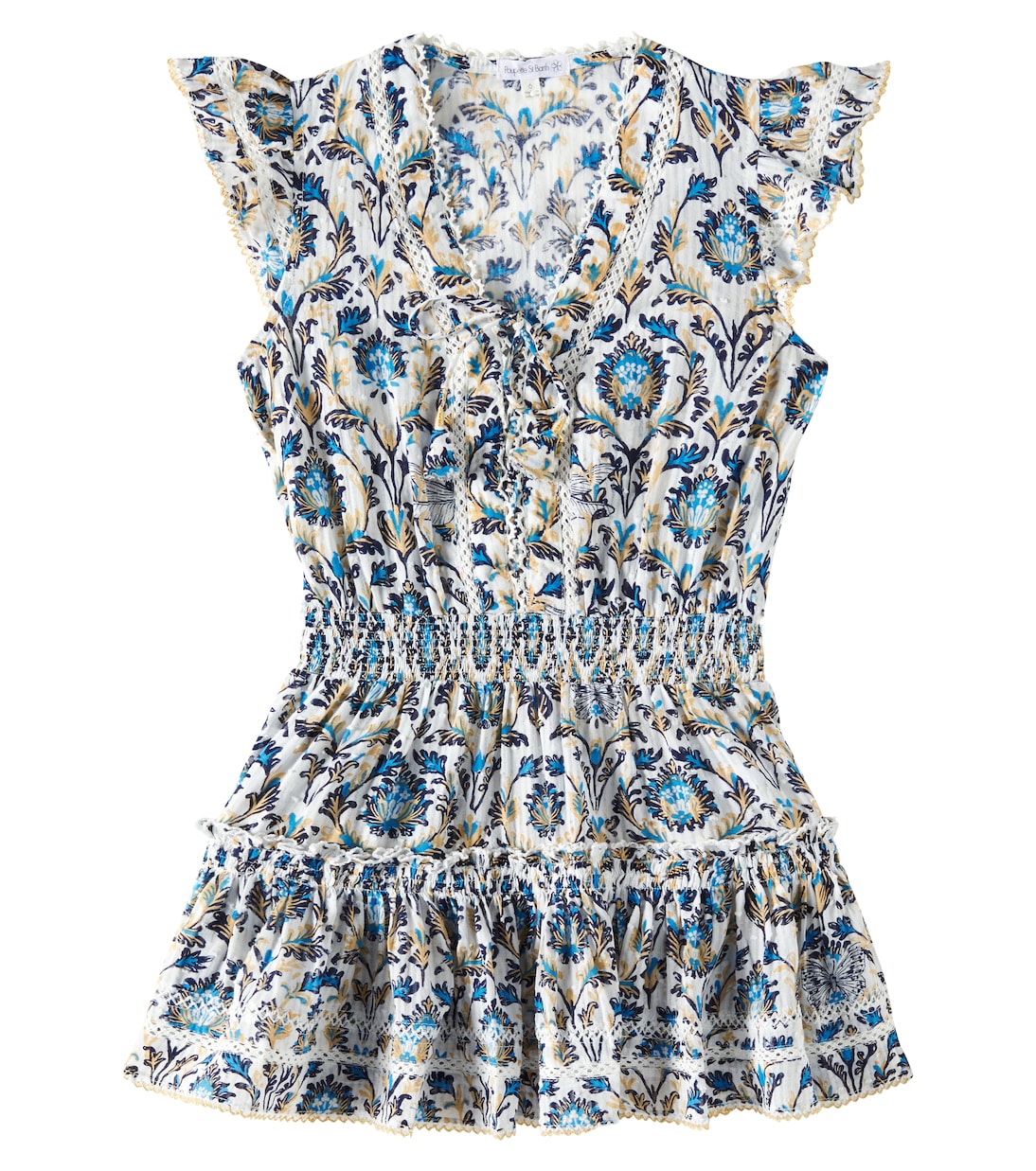 

Анаис цветочное хлопковое платье Poupette St Barth Kids, Black Victorian