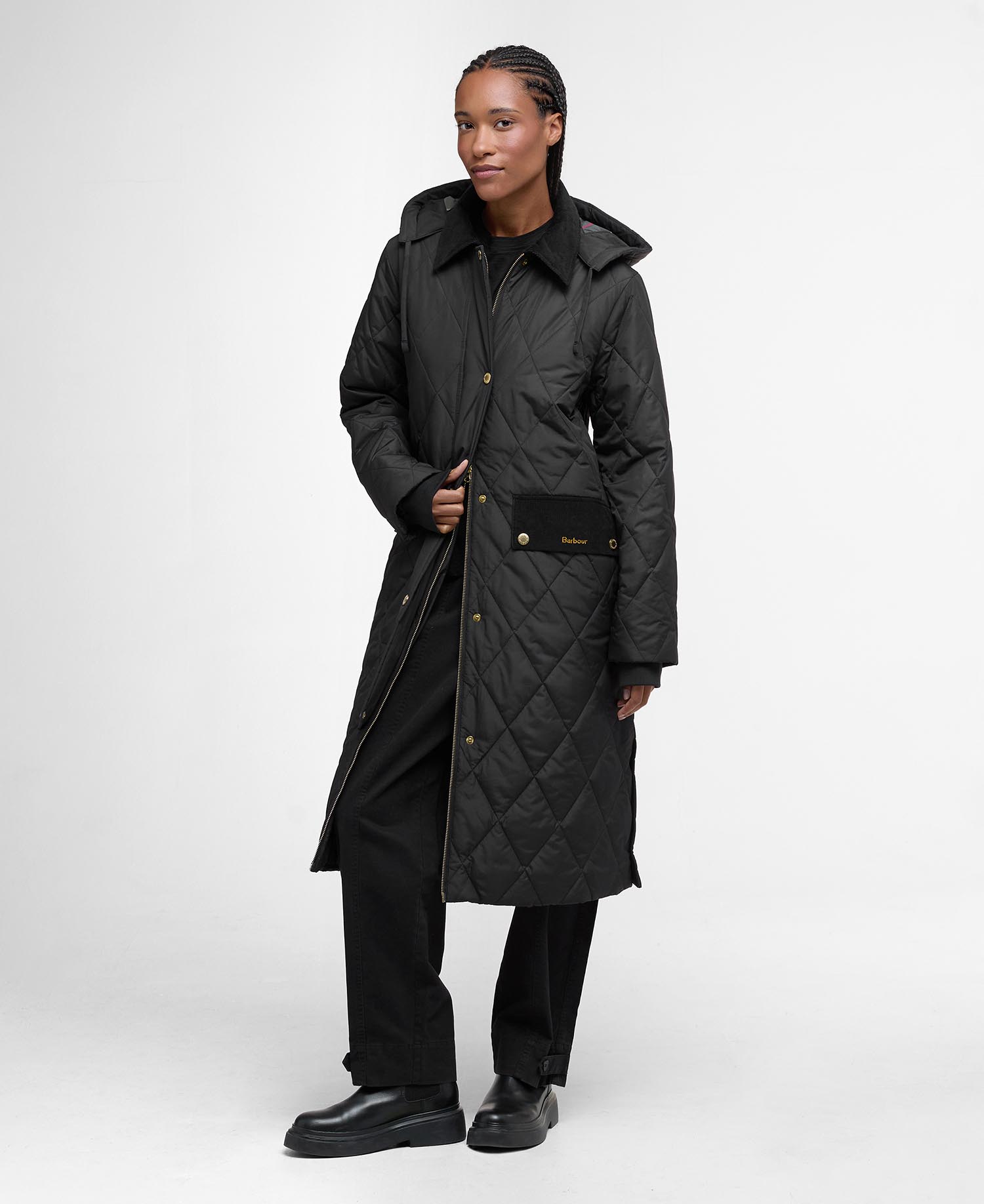 

Стеганая куртка Barbour Meredith, Black/Classic Tartan