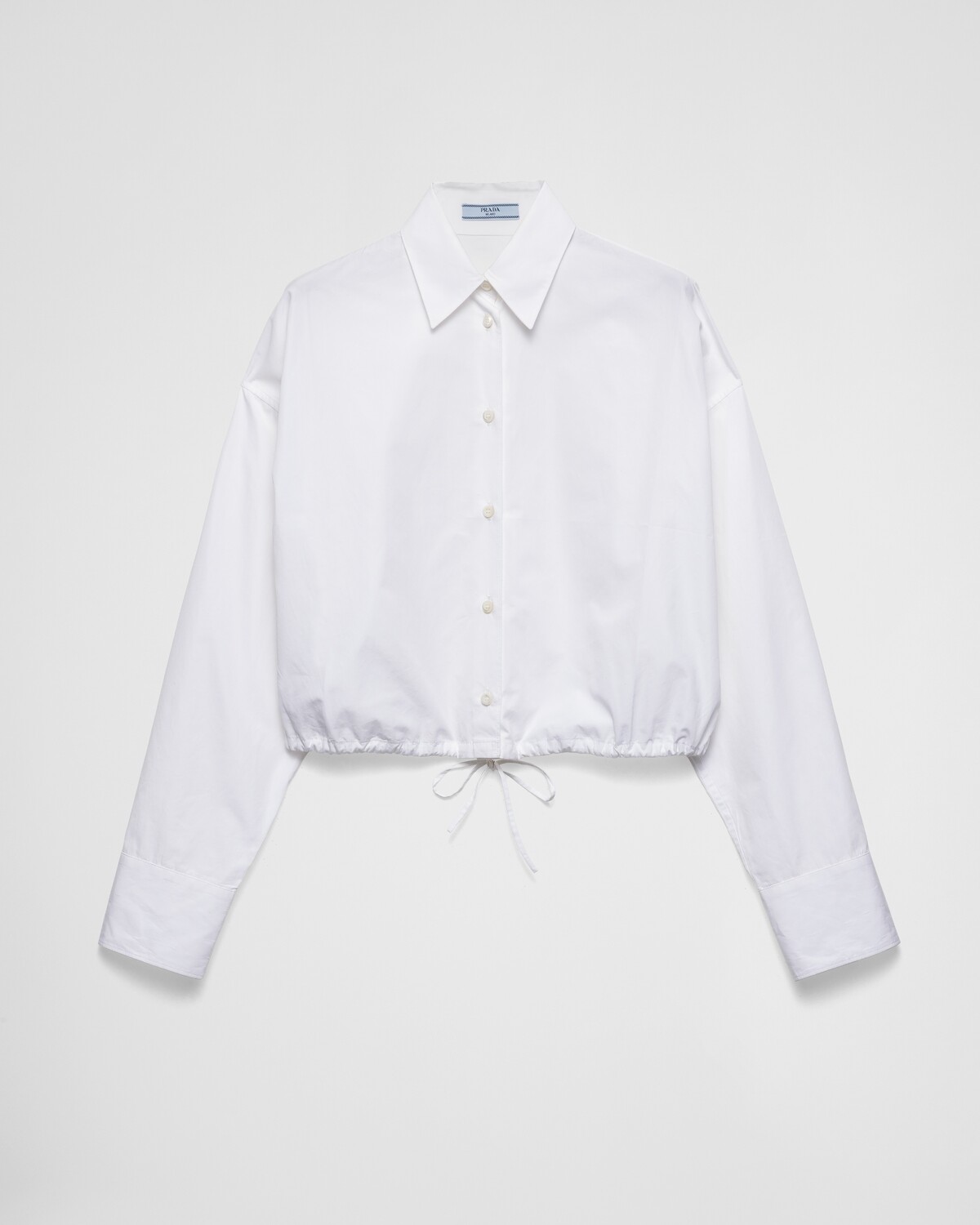 

Рубашка из поплина на кулиске Prada, белый