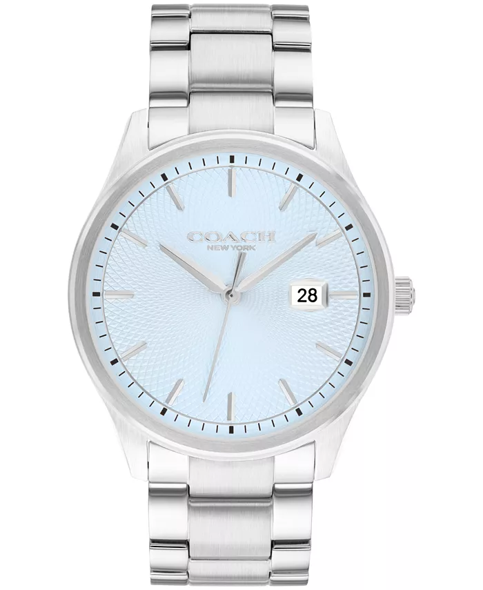 

Мужские наручные часы Oliver с браслетом из нержавеющей стали серебристого тона, 41 мм COACH