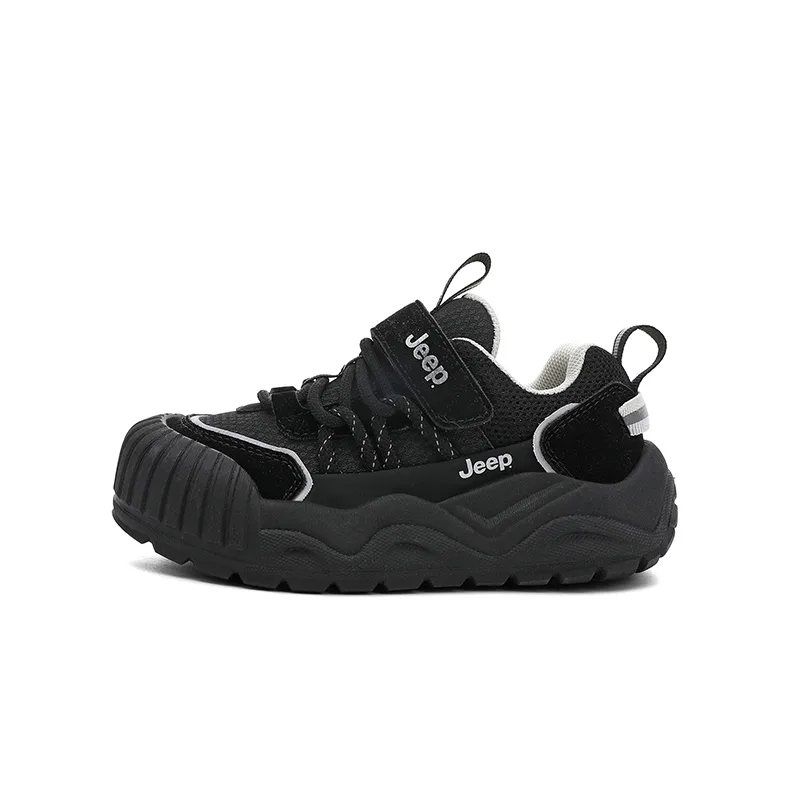 Детские скейтерские кеды low top из искусственной кожи с защитой от ударов и истирания Jeep, черный серебро