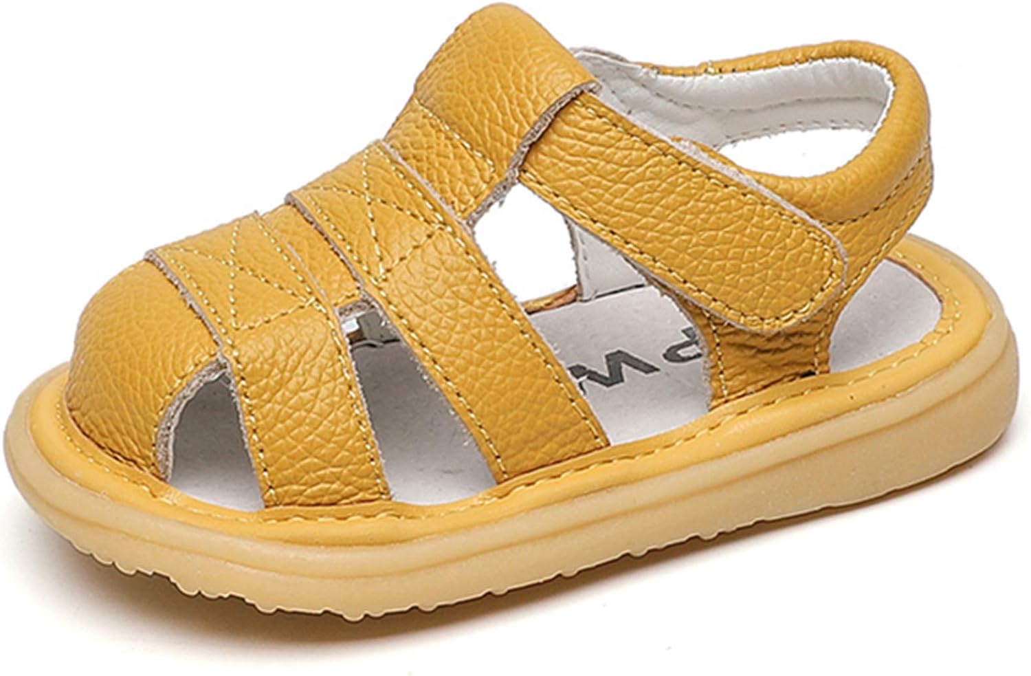 

Детские летние сандалии DADAWEN для мальчиков и девочек: легкие, с мягкой подошвой, закрытым носком, из натуральной кожи, для активного отдыха и спорта, желтый