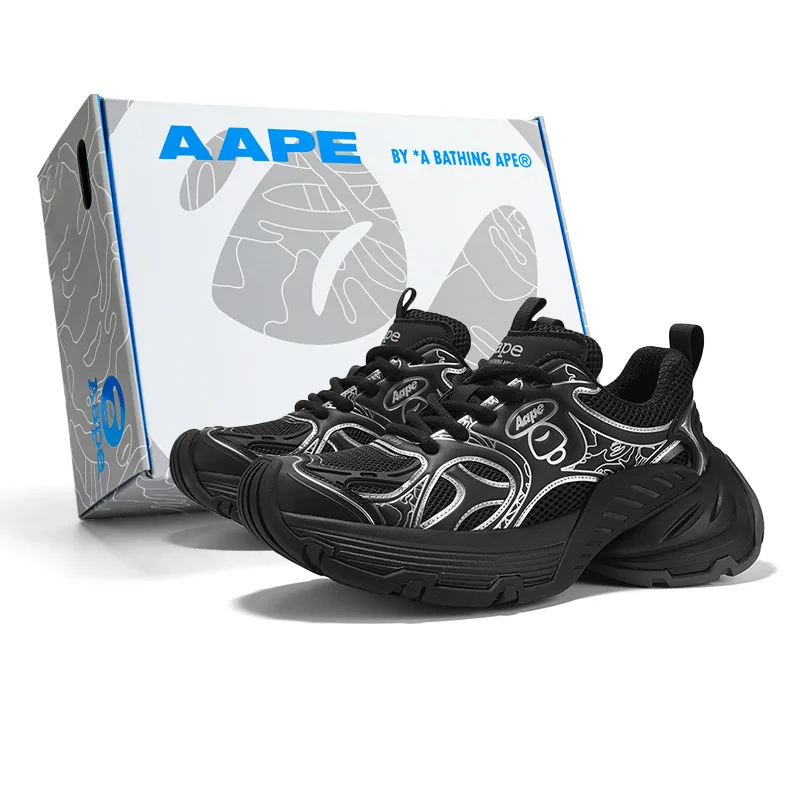 Кроссовки мужские низкие с амортизацией и усиленной защитой Aape, Warrior Black