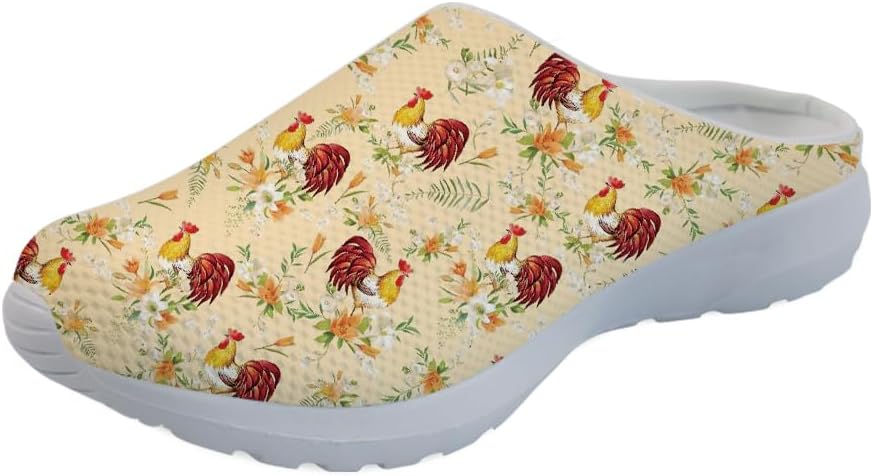 

Кроссовки Forchrinse Red Galaxy Space Mule для женщин и мужчин, с сеткой, легкие, без застежки, для ходьбы, Retro Chicken Rooster