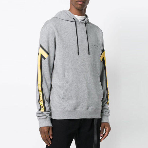 Толстовка fw18 arrows normal fit hooded sweater 'grey yellow' Off-White, серый — фото 3