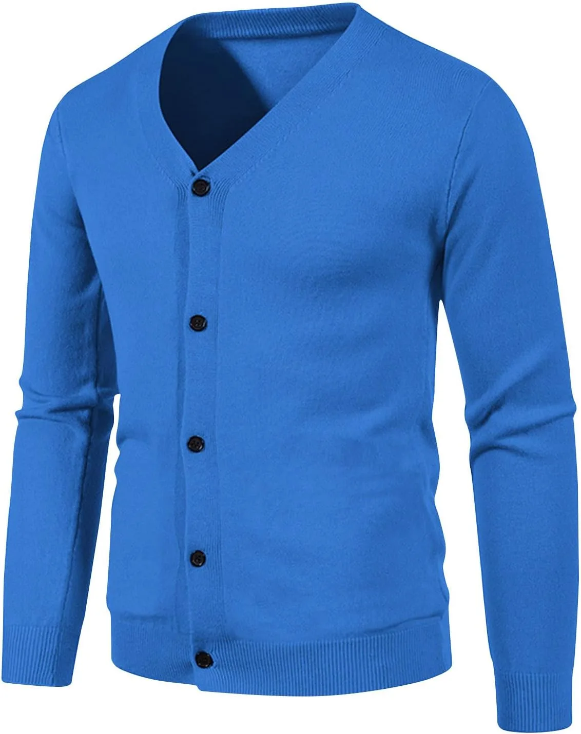 

Мужской кардиган с V-образным вырезом и длинными рукавами, легкий, slim fit QUNPIU