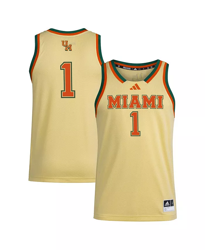 

Мужская баскетбольная майка Miami Hurricanes Swingman #1 adidas, желтый