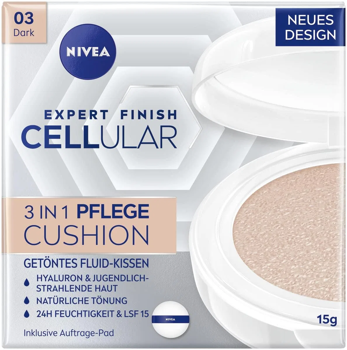 Кушон NIVEA Cellular Expert Finish 3-в-1 для темных оттенков кожи, 15 г Nivea, Ysilver