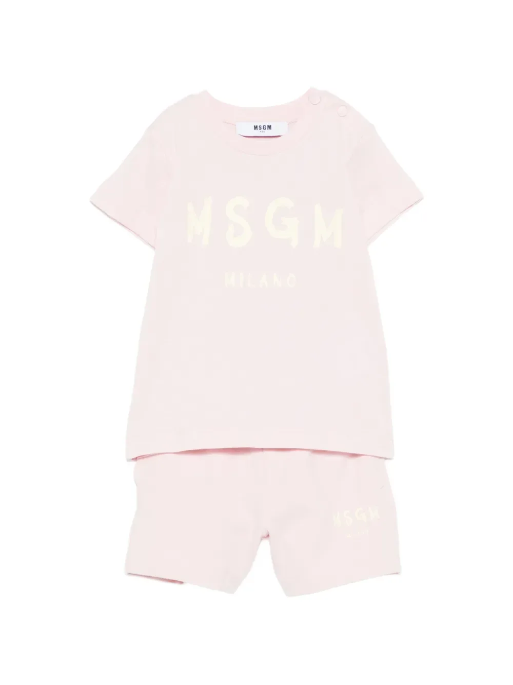 Комплект из футболки и шортов с логотипом MSGM Kids, розовый
