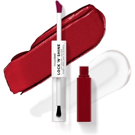 

Wet 'n' Wild Megalast Lock n' Shine Двусторонняя краска для губ и прозрачный блеск с витамином Е и формулой, обогащенной маслом жожоба, оттенок Red-Y-For Me
