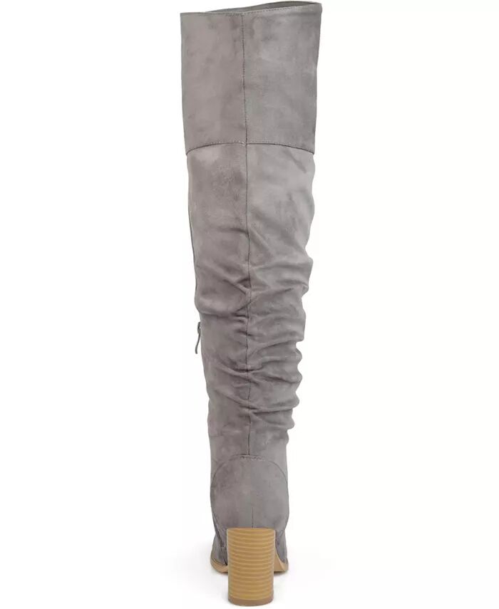 Женские сапоги Kaison Stacked Heel выше колена Journee Collection, серый — фото 3