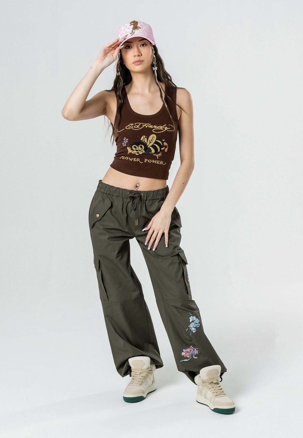 

Брюки карго Ed Hardy, пыльно-оливковый, Зеленый, Брюки карго Ed Hardy, пыльно-оливковый