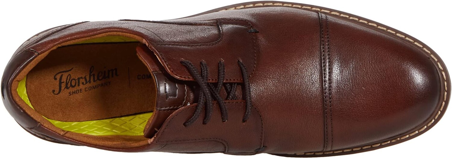 Оксфорды Norwalk Cap Toe Oxford Florsheim, цвет Cognac Milled Leather — фото 2