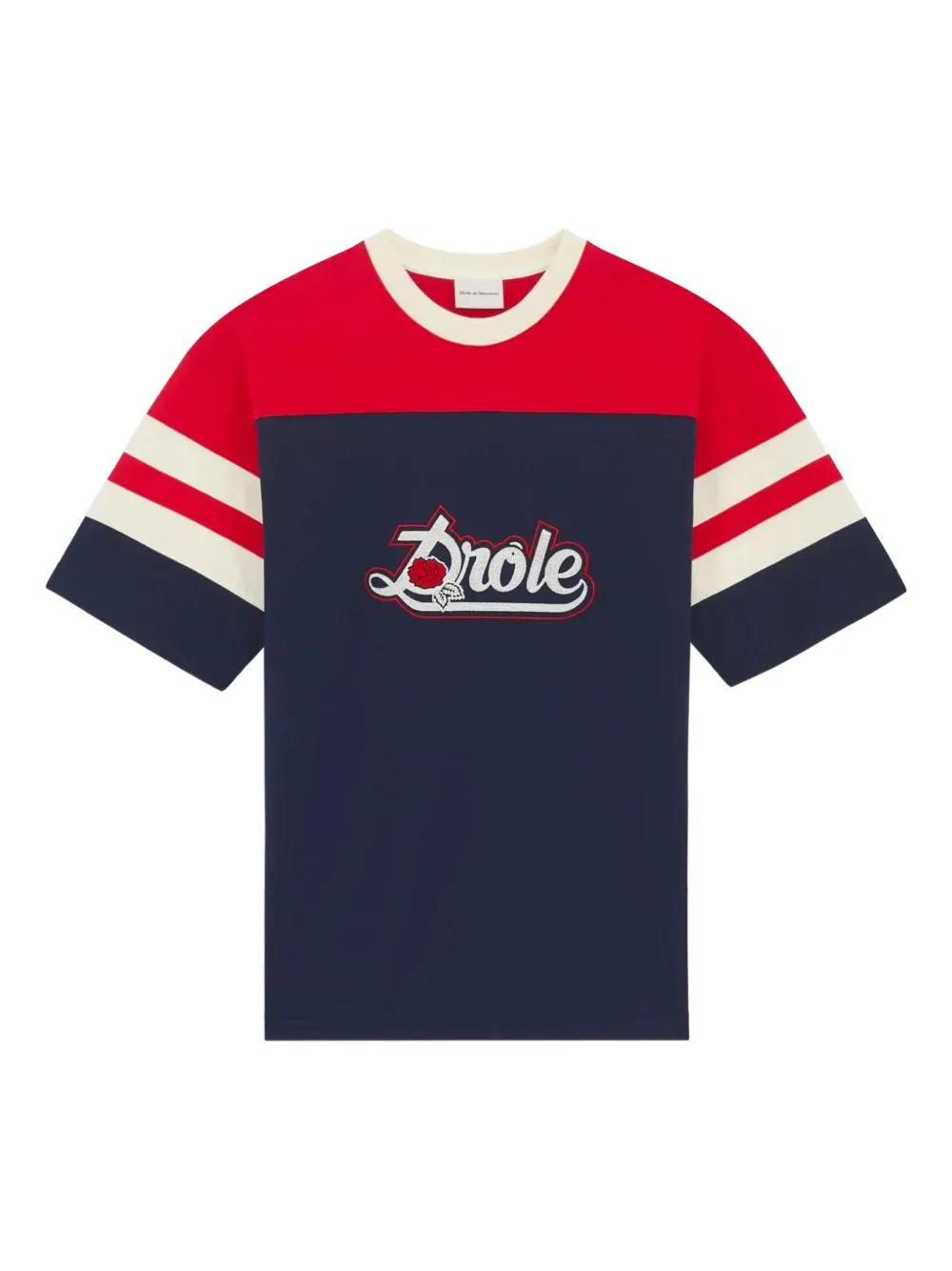 

Вышитая полосатая футболка Drôle De Monsieur, синий