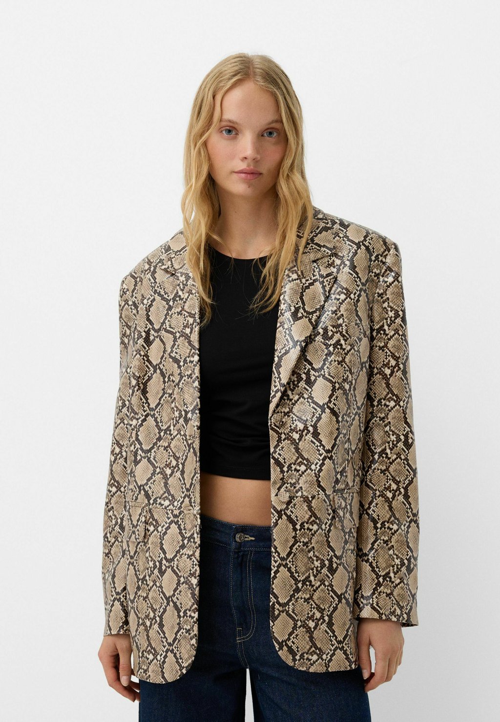 

Короткое пальто ANIMAL Bershka, бежевый
