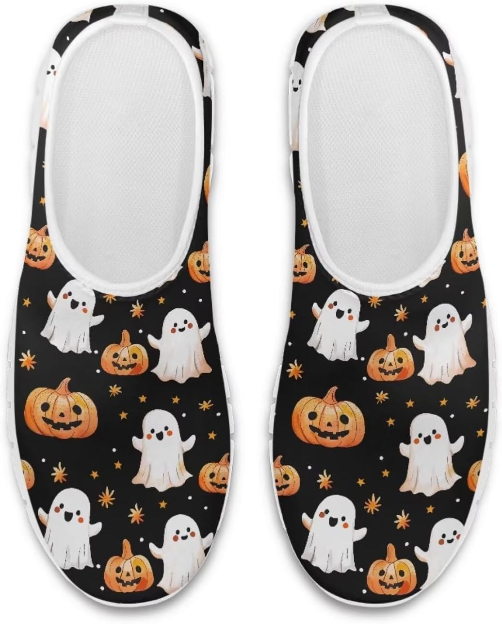 

Кроссовки Belidome Slip On для мужчин и женщин, низкие, сетчатые, легкие для бега и тренировок, Ghost Pumpkin