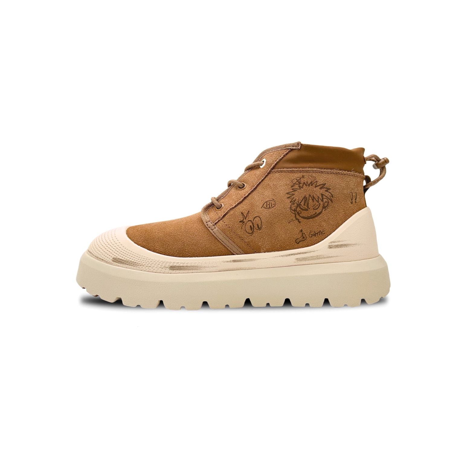 

Зимние ботинки UGG Neumel кастомизированные с принтом, каштаново-коричневый