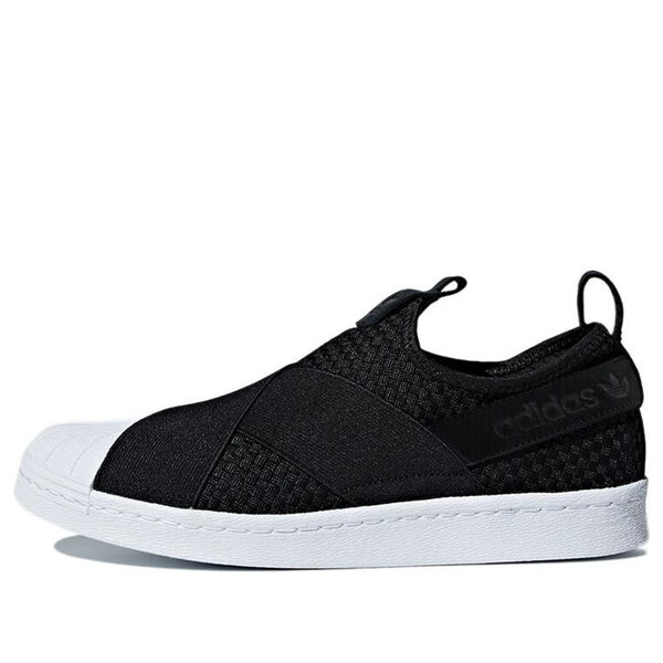

Кроссовки оригинальные суперзвезды слипоны Adidas, черный
