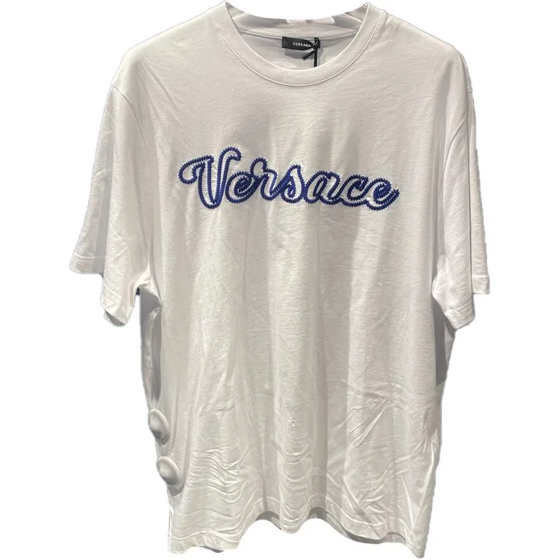 Футболка VERSACE с логотипом Letter Logo, белая