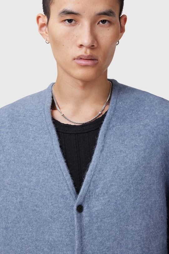 

Вязаный шерстяной кардиган RENN Allsaints, синий