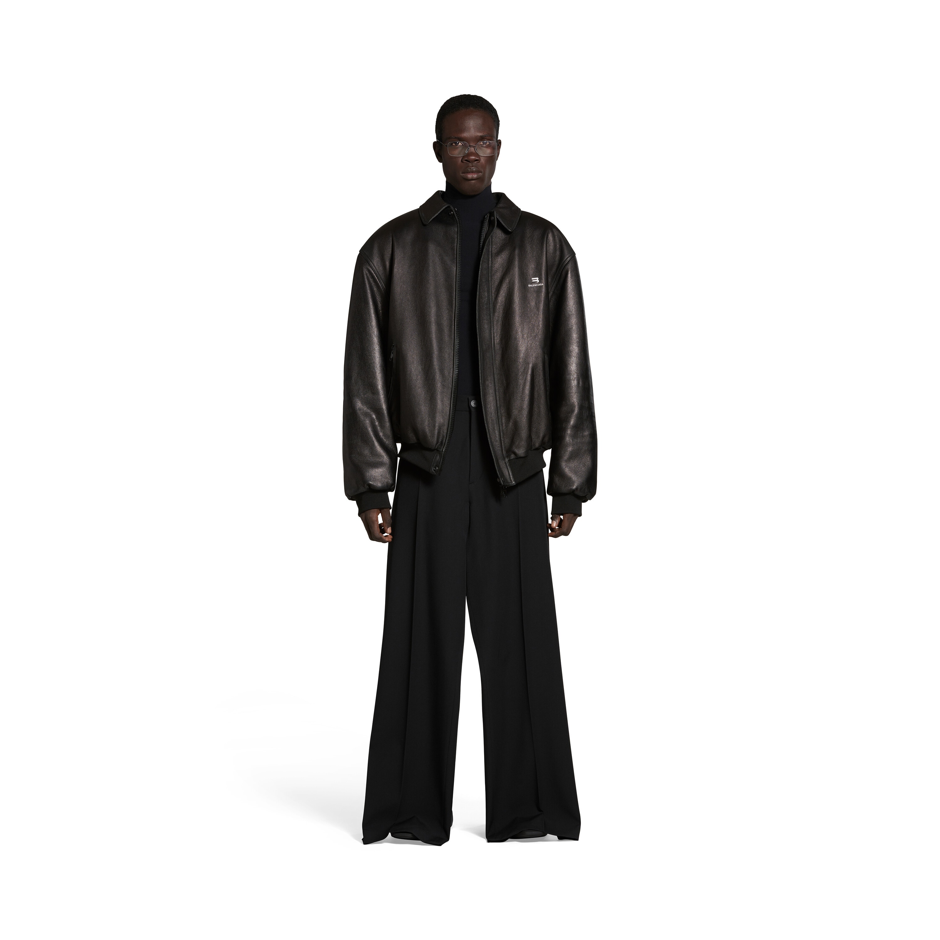 

Спортивная куртка из овчины B BALENCIAGA, черный