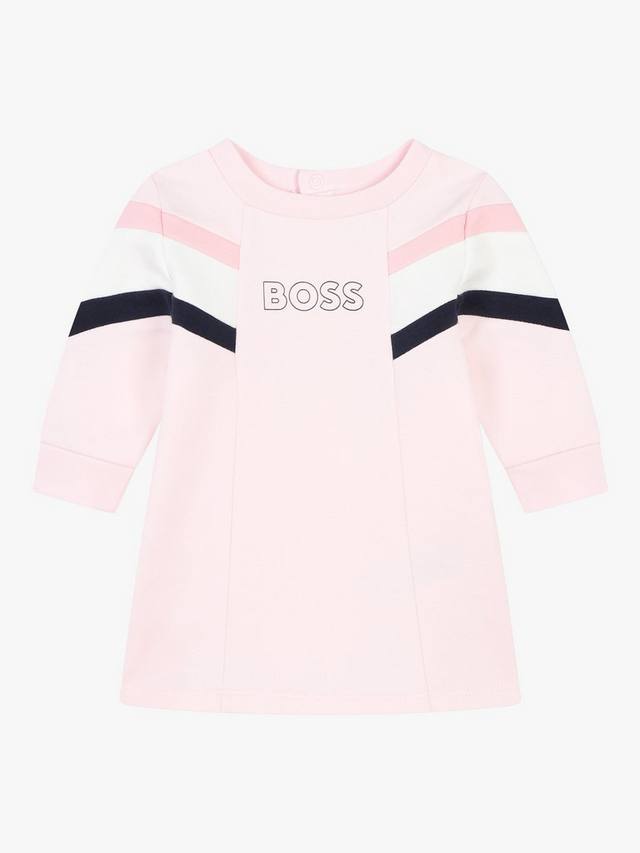 

Платье-толстовка с цветным блоком с логотипом boss baby HUGO BOSS, цвет Pink Pale