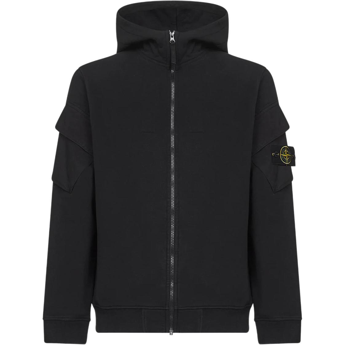 

STONE ISLAND Худи с логотипом на заплатке, Black