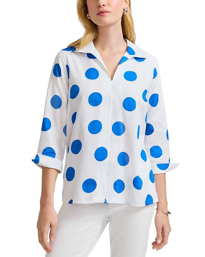 

Agnes 3/4 Sleeved Dot Shirt – Блуза Agnes с рукавом 3/4 в горошек Foxcroft, мультиколор