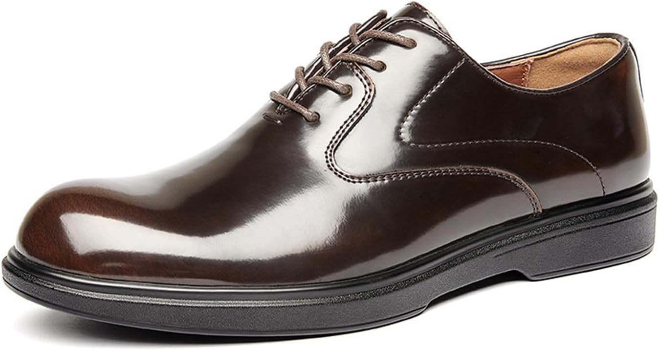 

Мужские кожаные оксфорды с массивным каблуком, ретро, заостренные, противоскользящие, на шнуровке, для деловых встреч, свадеб и с костюмами Fifilapin, коричневый
