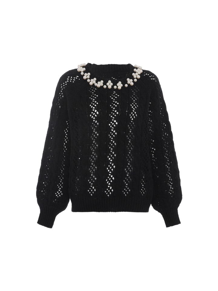 

Женский вязаный свитер ЧЕРНОГО цвета faina