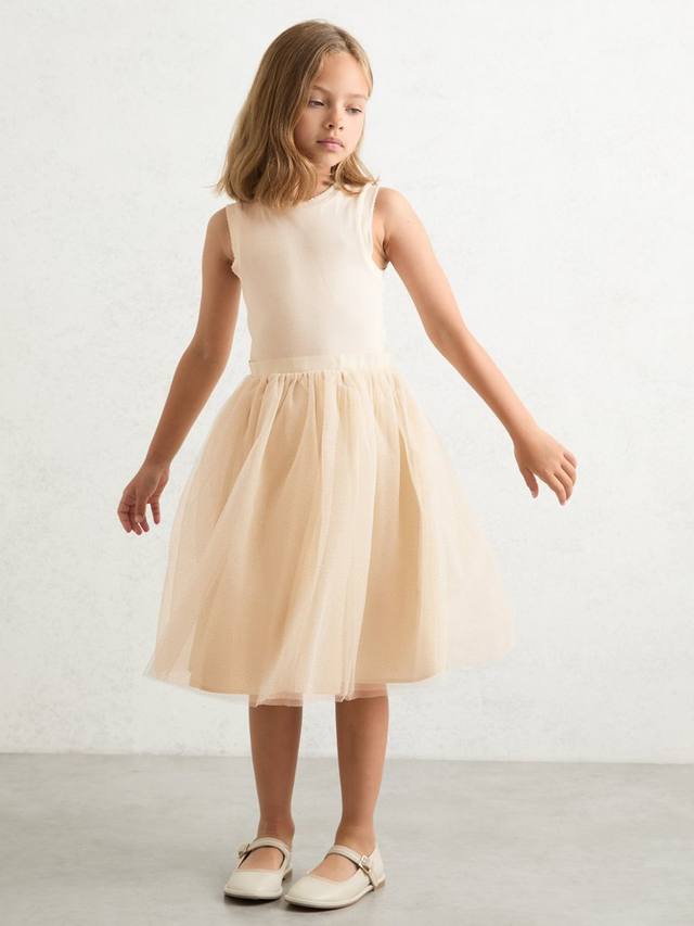

Детское платье Dahlia без рукавов из тюля Reiss, Neutral