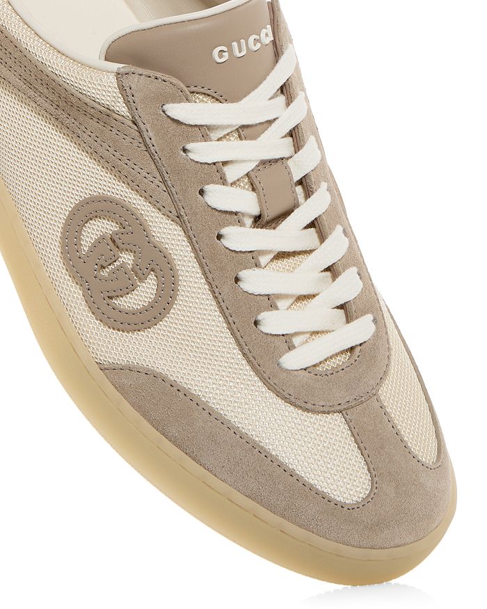 Мужские низкие кроссовки Sweet Suede Gucci, коричневый/бежевый — фото 4