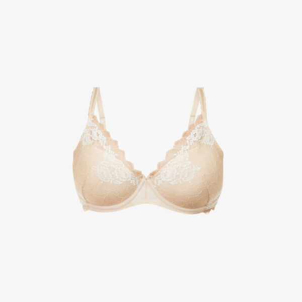 

Бюстгальтер с глубоким вырезом из эластичного кружева Lace Perfection Wacoal, бежевый