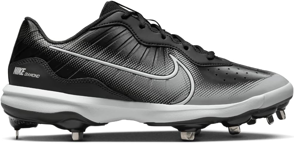 Бейсбольные бутсы Nike Alpha Huarache Varsity 4 Low Metal, черный/серый — фото 2