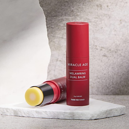 THANKYOU FARMER Miracle Age Melawring Dual Balm Корейский крем для кожи вокруг глаз для лица Быстровпитывающийся бальзам-стик против морщин Гусиные лапки Средство для ухода за кожей вокруг глаз Подтяжка тонких линий 0,35 унций — фото 2
