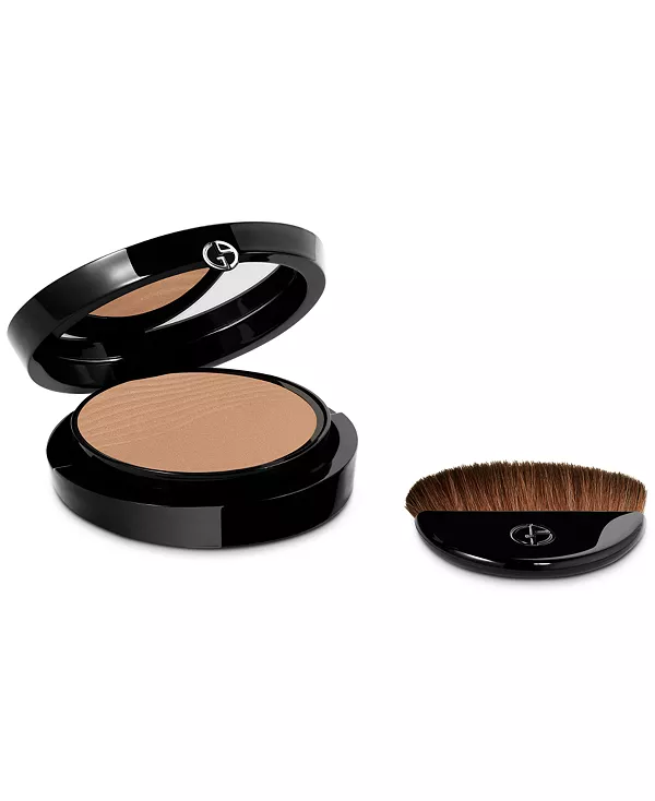Светящаяся шелковистая прессованная фиксирующая пудра Armani, 6.5 (medium to tan with neutral undertones) — фото 3