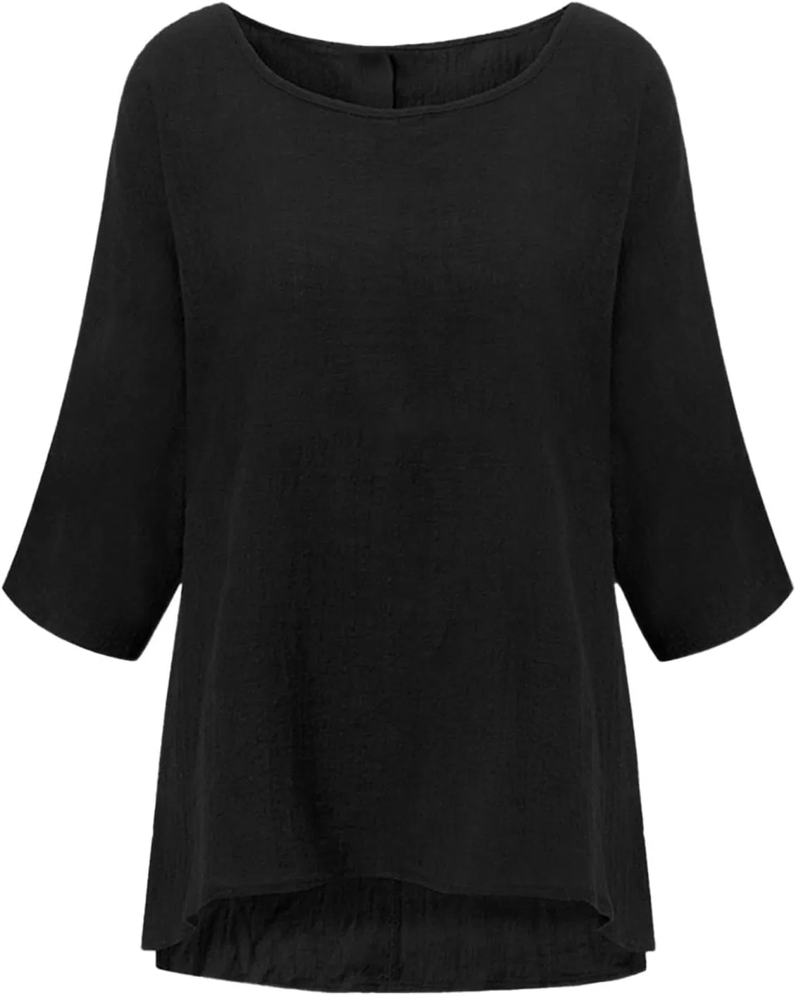 Футболка женская из хлопка и льна T-Shirt, черный — фото 4