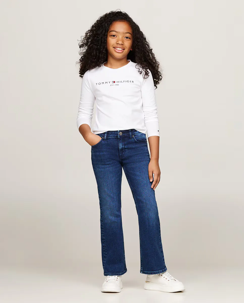

Джинсовые брюки расклешенного кроя для девочки Tommy Hilfiger, синий