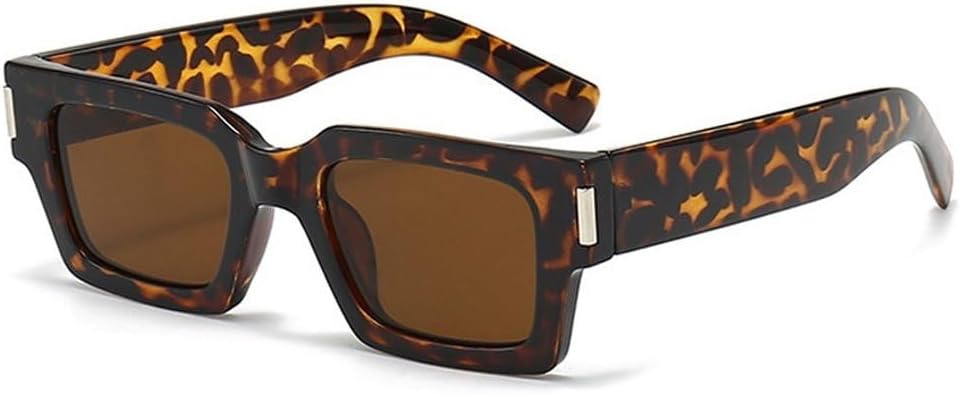 

Модные солнцезащитные очки для женщин, квадратные, оливково-зеленые, с защитой от УФ-излучения UV400, ретро, ​​модные солнцезащитные очки для мужчин SKFGNX, Leopard Tea