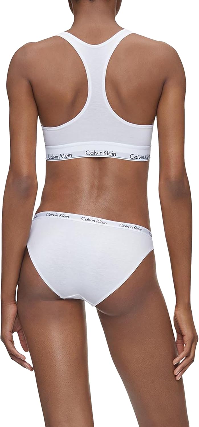 Женские трусики-бикини Calvin Klein Carousel Logo из хлопка и эластичного хлопка, 3 пары, Black/White/Grey Heather — фото 3