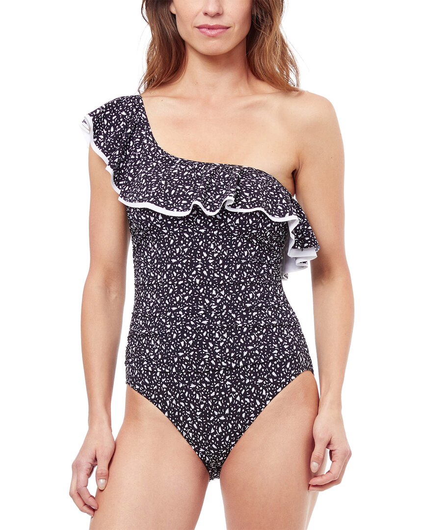 

Profile by Gottex Bash One Shoulder One-Piece, черно-белый