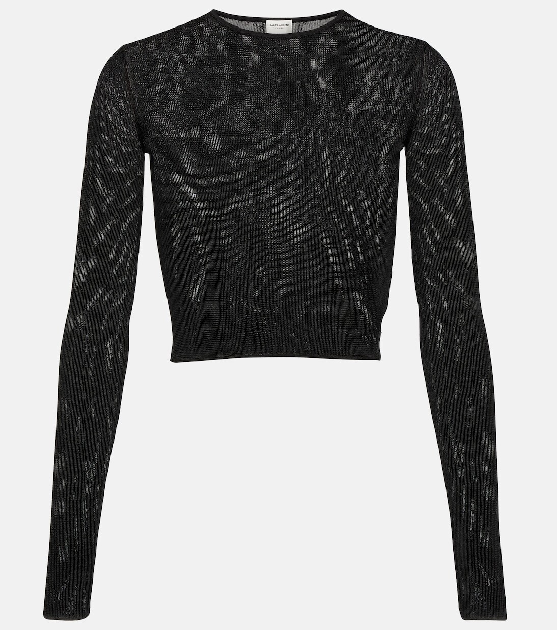 

Прозрачный укороченный свитер Saint Laurent, черный