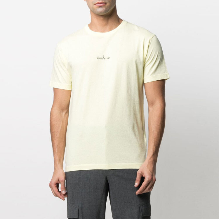 Футболка мужская бежевая Stone Island, цвет Apricot Cream — фото 3